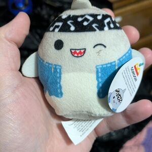 Cute Shark Plush with Blue and Black Accents